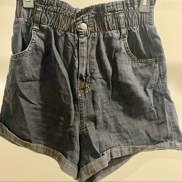 Dotti Black High Waisted Denim Shorts 